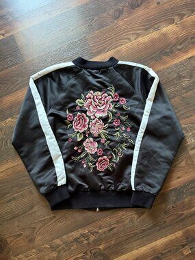 Forever 21 Satin Bomber Jacket